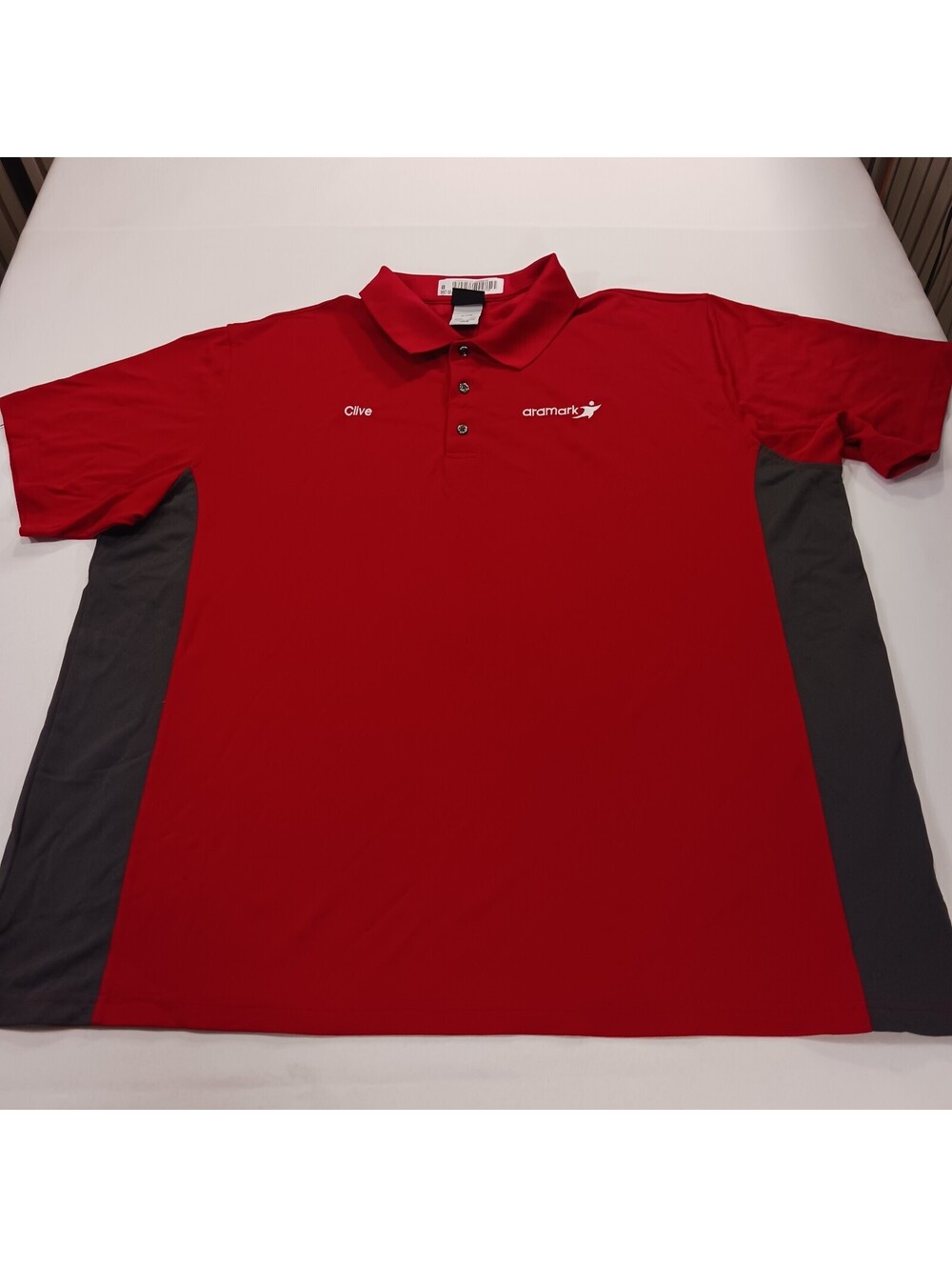 Aramark GS2233 Men's Red/Gray Short Sleeve Polo Shirt Size 3XLR Chest 58
